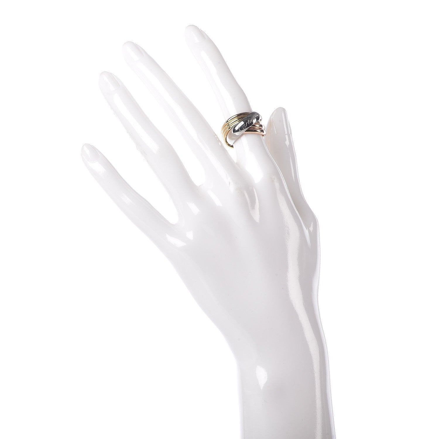 Cartier 18K Pink Yellow White Gold Diamond Trinity 6 Band Ring 47 4 2 of 6