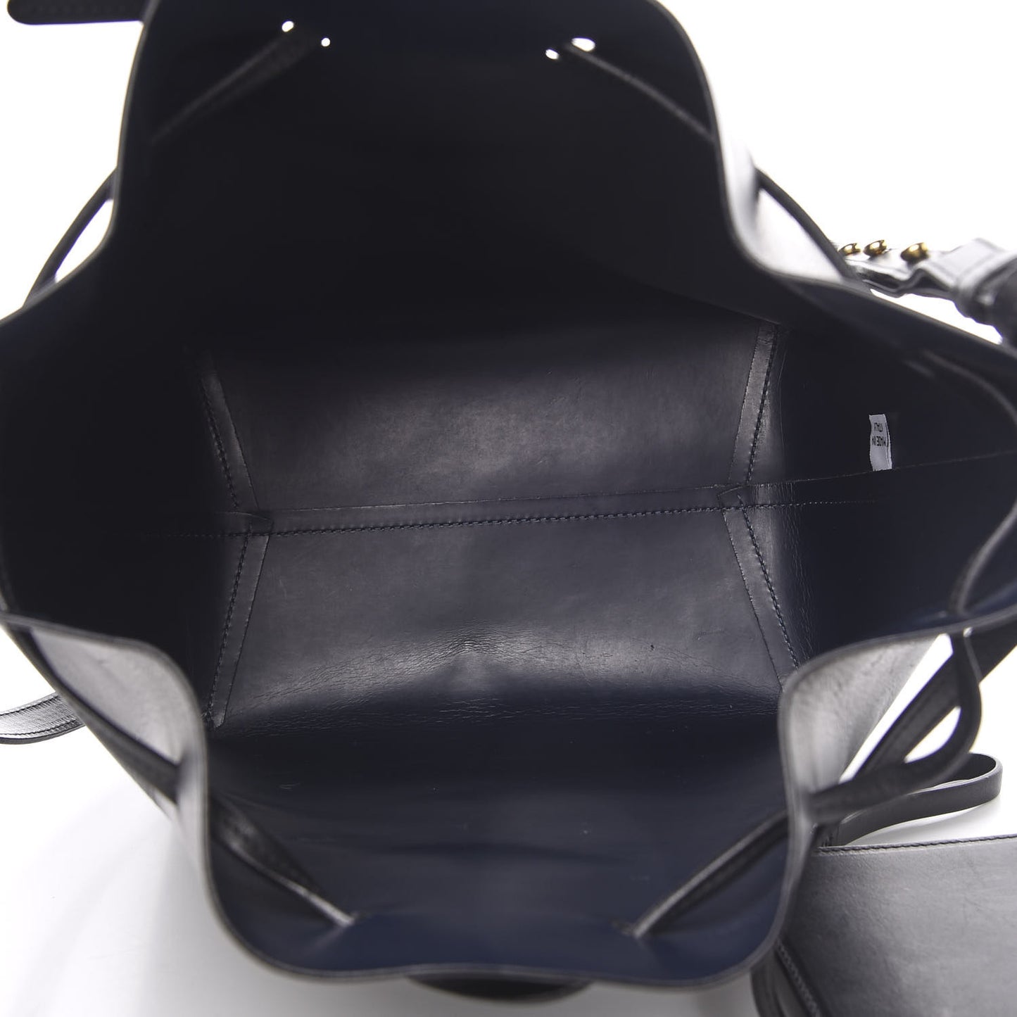 Vegetable Tanned Calfskin Bucket Bag Black Blu