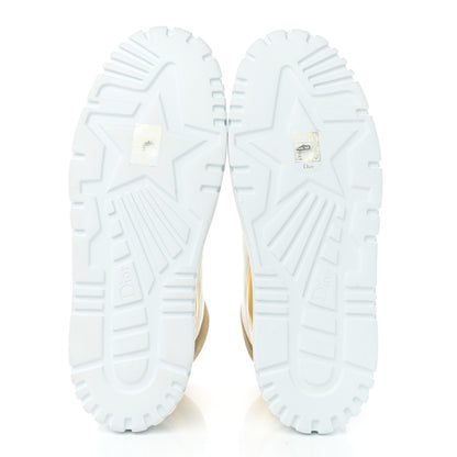 Christian Dior Nylon Laminated Calfskin Womens D-Player High Top Sneakers 39.5 White Gold 5 of 8