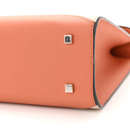 Moynat Carat Calfskin Bicolor Gabrielle PM Peche Powder 9 of 11