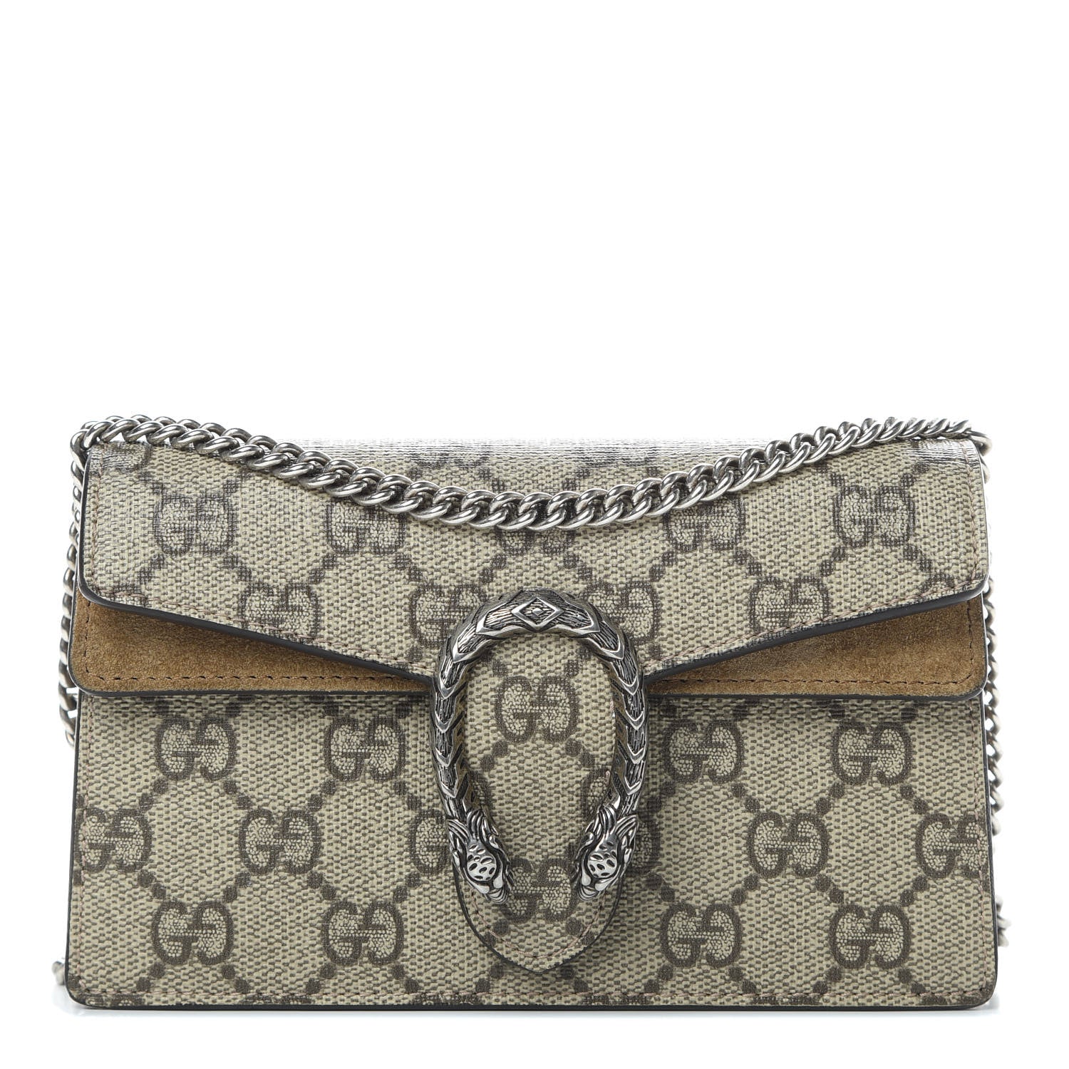 Gucci GG Supreme Monogram Super Mini Dionysus Shoulder Bag Taupe 1 of 12