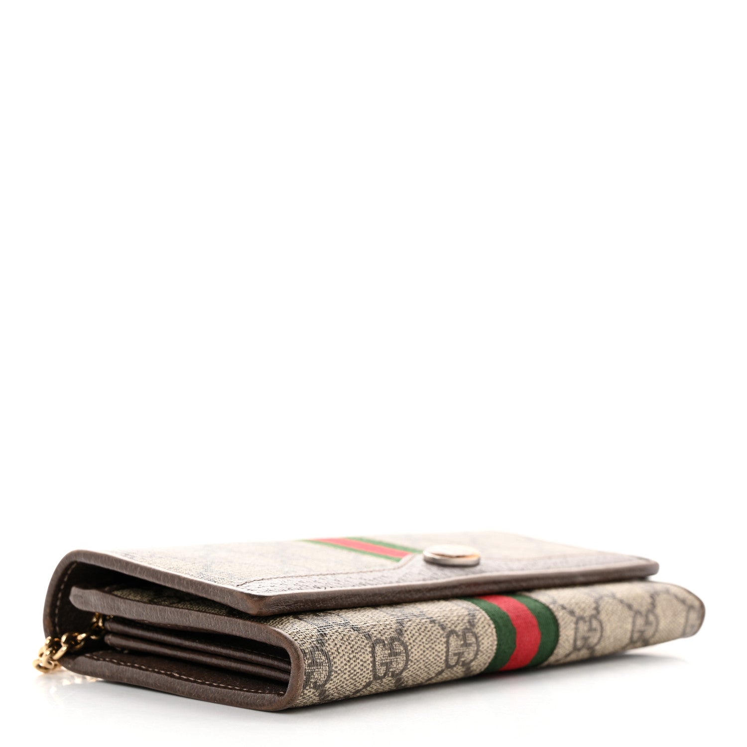 Gucci GG Supreme Monogram Web Ophidia Wallet On Chain Brown 3 of 11