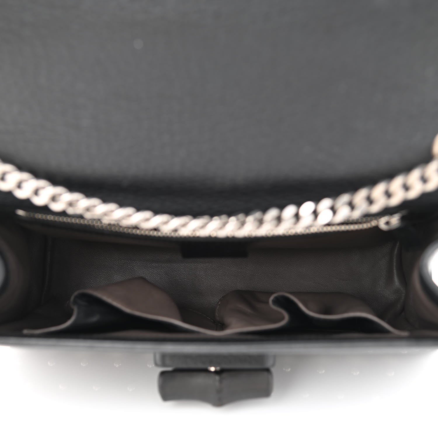 Gucci Calfskin Studded Medium Miss Bamboo Shoulder Bag Black 5 of 11