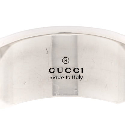 Gucci Sterling Silver GG Wide Band Ring 63 10.25 4 of 5
