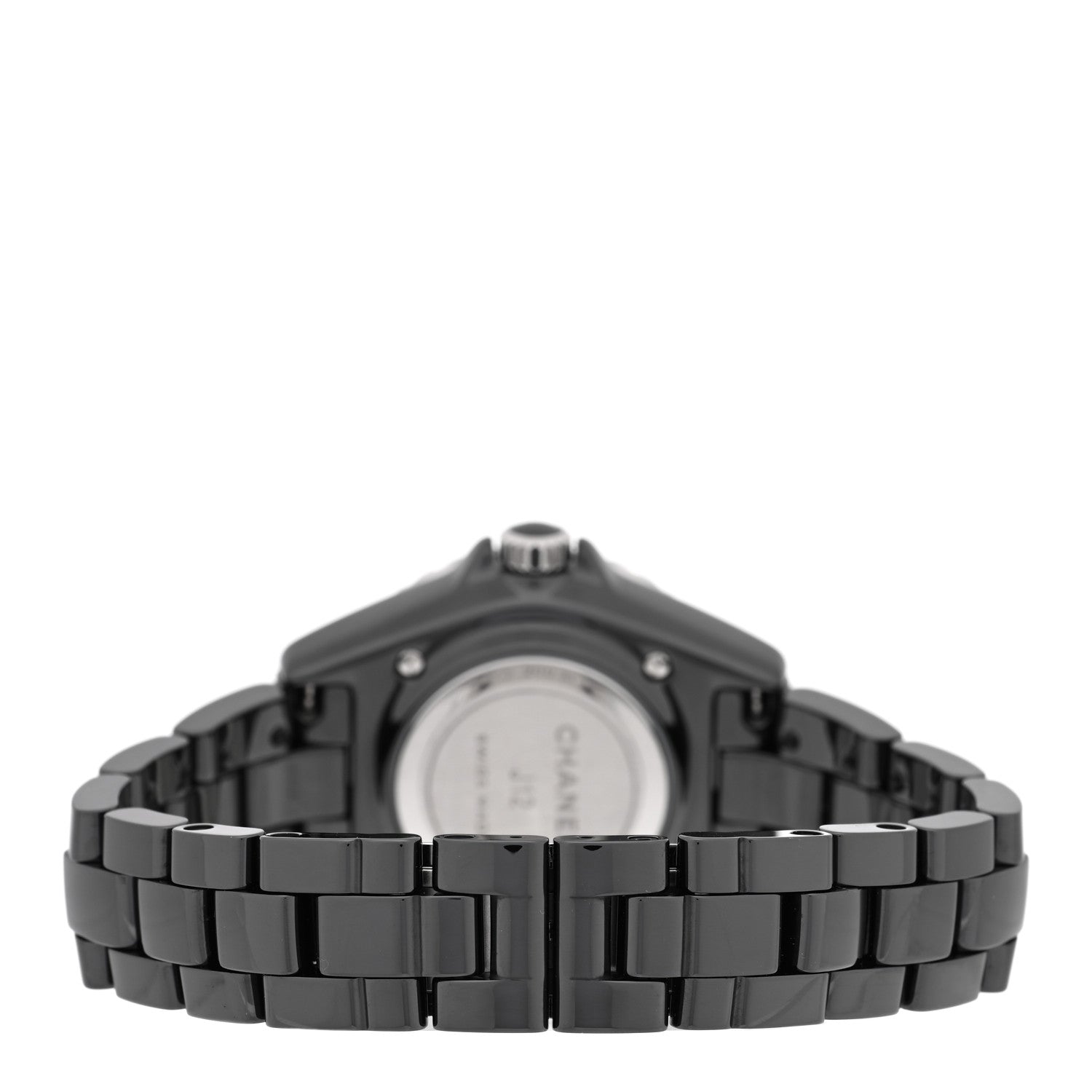 Chanel Stainless Steel Ceramic Diamond 33mm J12 Quartz Watch Black 3 of 4