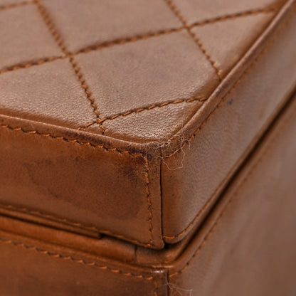 Chanel Lambskin Quilted Box Shoulder Bag Brown 9 of 13