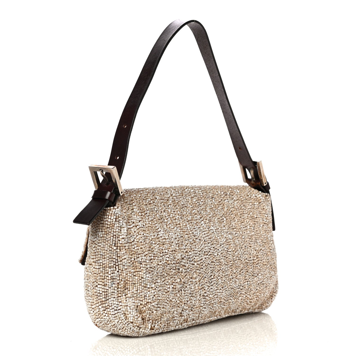 Fendi Beaded Baguette Beige 2 of 17