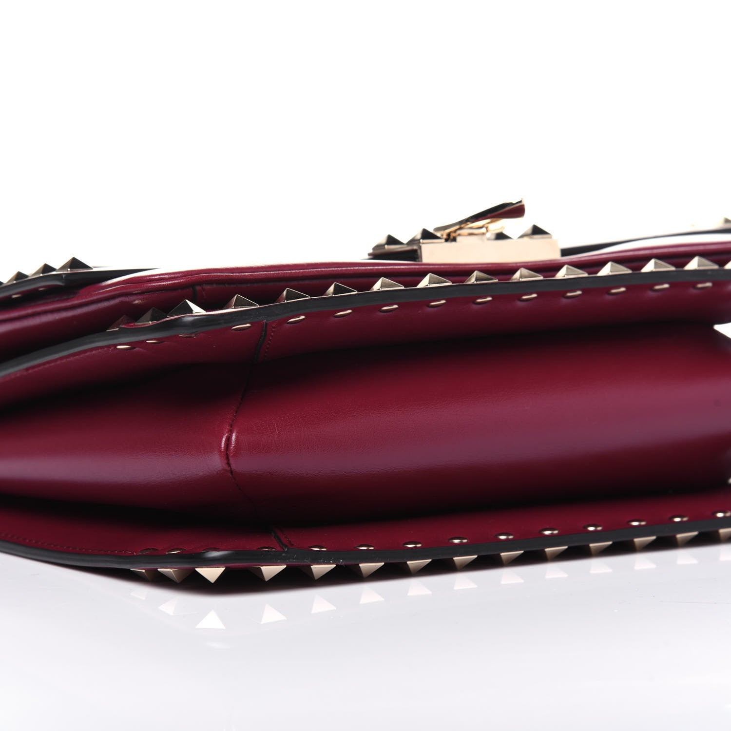 Valentino Garavani Vitello Rockstud Top Handle Shoulder Bag Cerise 9 of 13