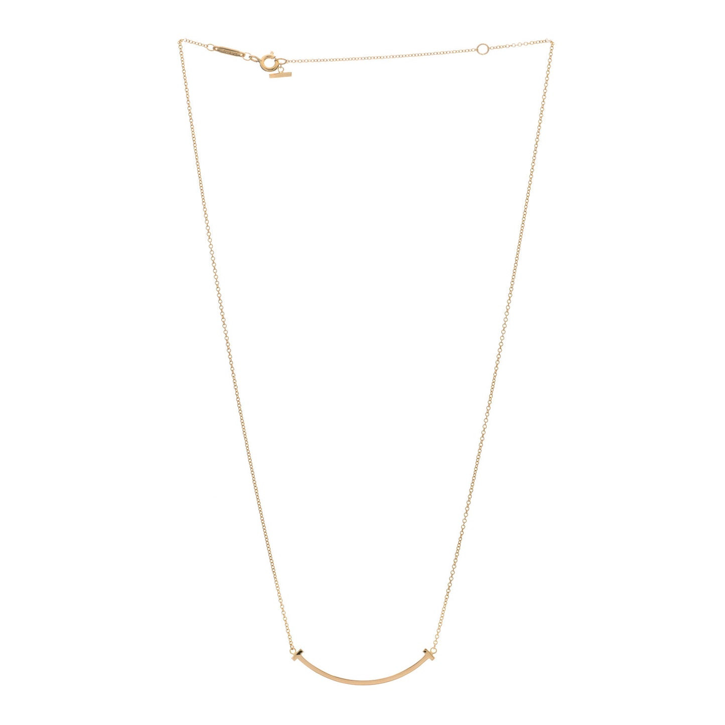 18K Rose Gold Small T Smile Pendant Necklace