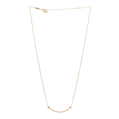 Tiffany 18K Rose Gold Small T Smile Pendant Necklace 2 of 3