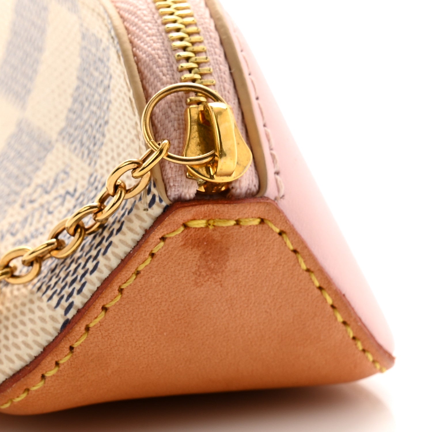Louis Vuitton Damier Azur Elizabeth Pencil Pouch Rose Ballerine 8 of 10
