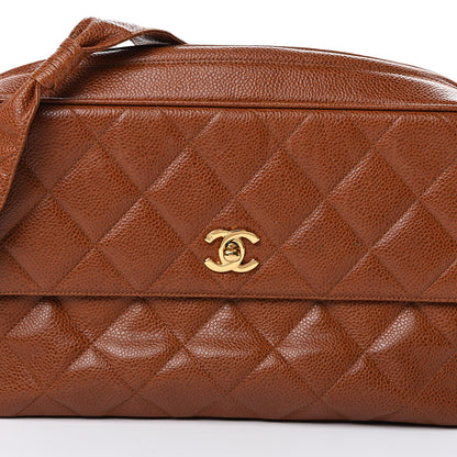 Chanel Caviar Quilted Flap Camera Case Brown 10 of 16