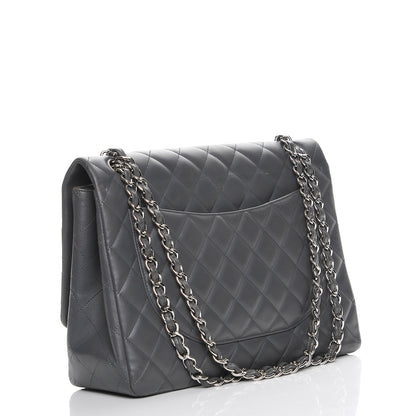 Chanel Lambskin Quilted Maxi Single Flap Grey 3 of 12