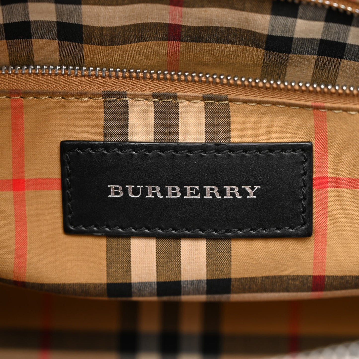 Derby Calfskin Vintage Check Medium Banner Tote Black