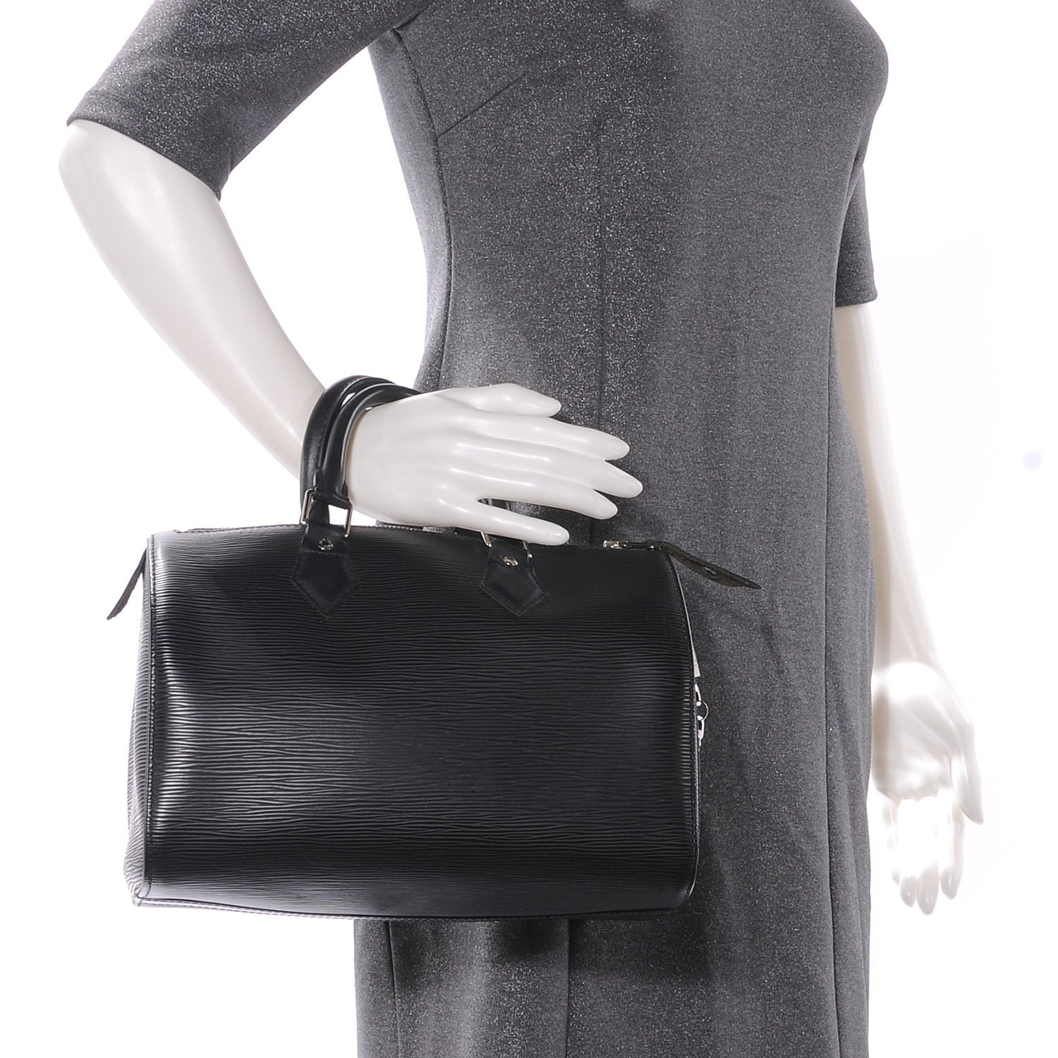 Louis Vuitton Epi Speedy 25 Black 2 of 7