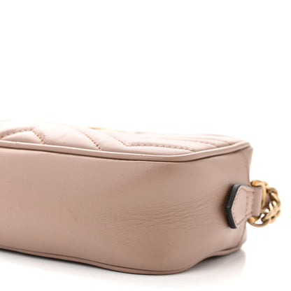 Gucci Calfskin Matelasse Mini GG Marmont Chain Shoulder Bag Porcelain Rose 10 of 13