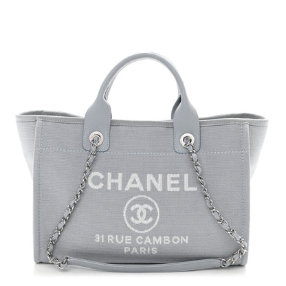Chanel Mixed Fibers Small Deauville Tote Light Blue 3 of 10