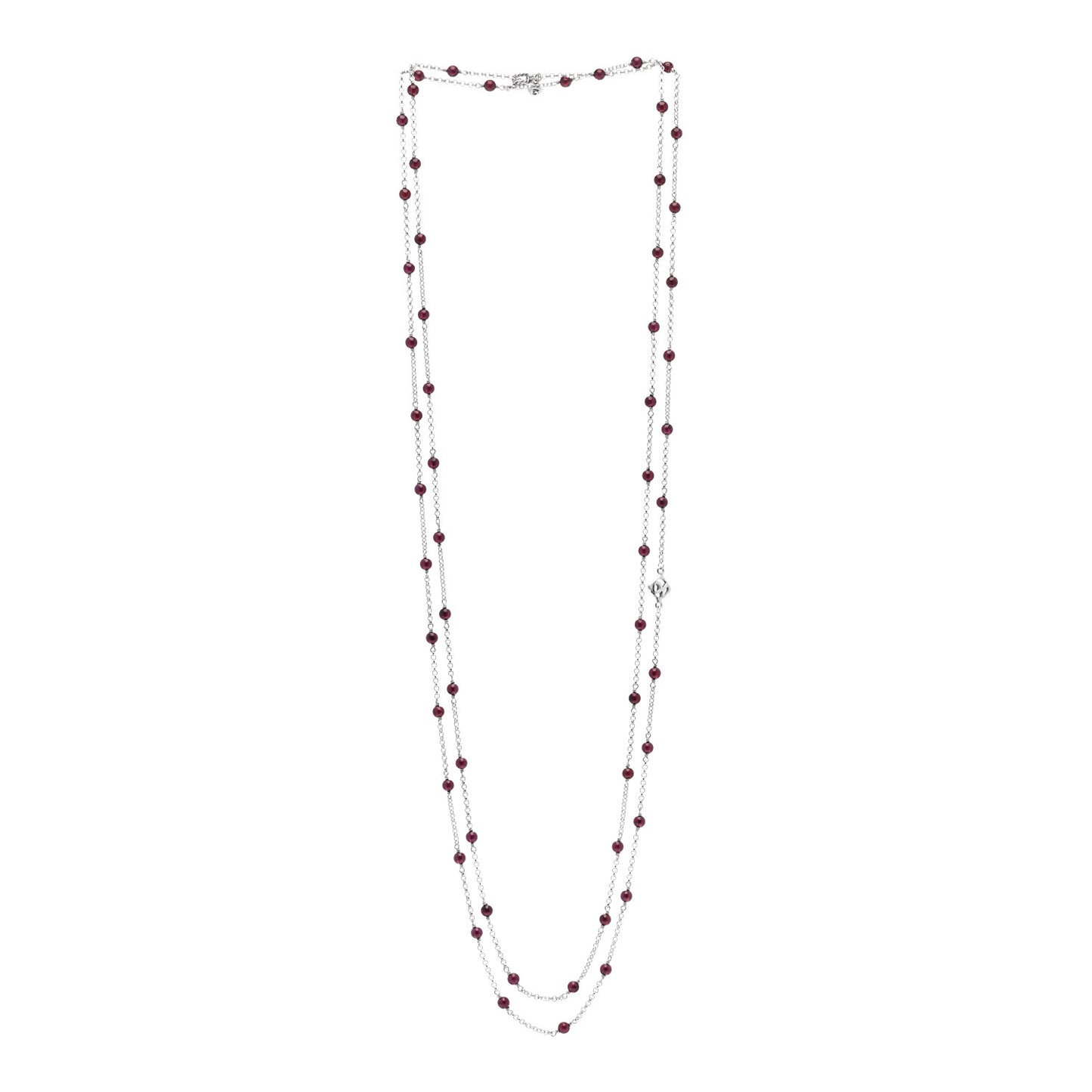 DAVID YURMAN Sterling Silver Garnet Bead Chain Necklace