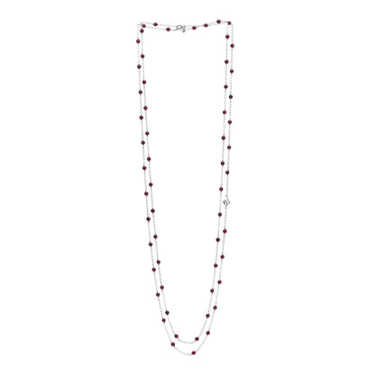 David Yurman DAVID YURMAN Sterling Silver Garnet Bead Chain Necklace 3 of 5