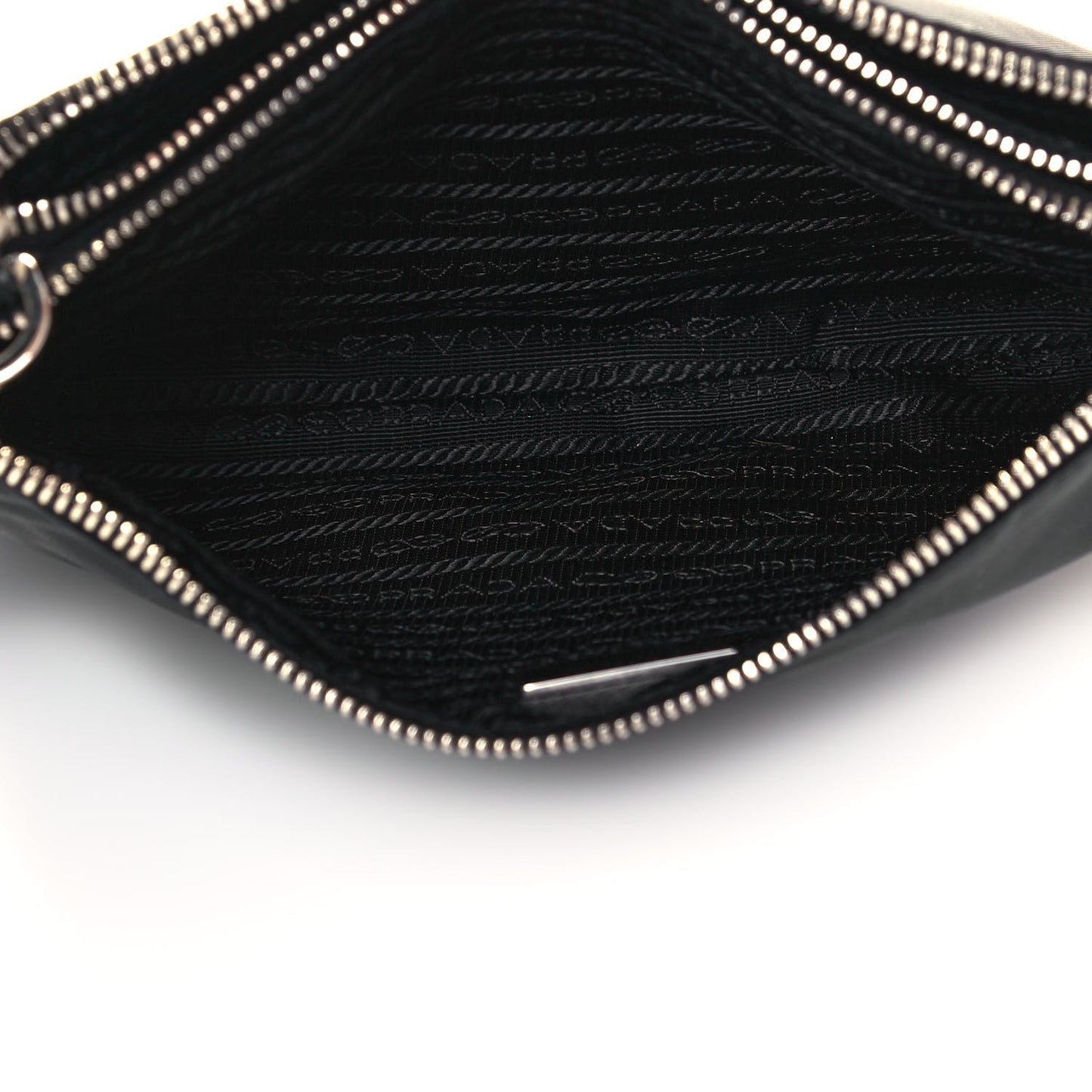 Re-Nylon Saffiano Re-Edition 2000 Double Zip Crossbody Bag Black