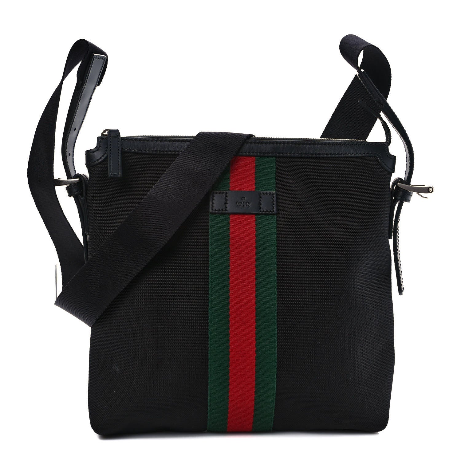 Gucci Techno Canvas Web Messenger Bag Black 1 of 10