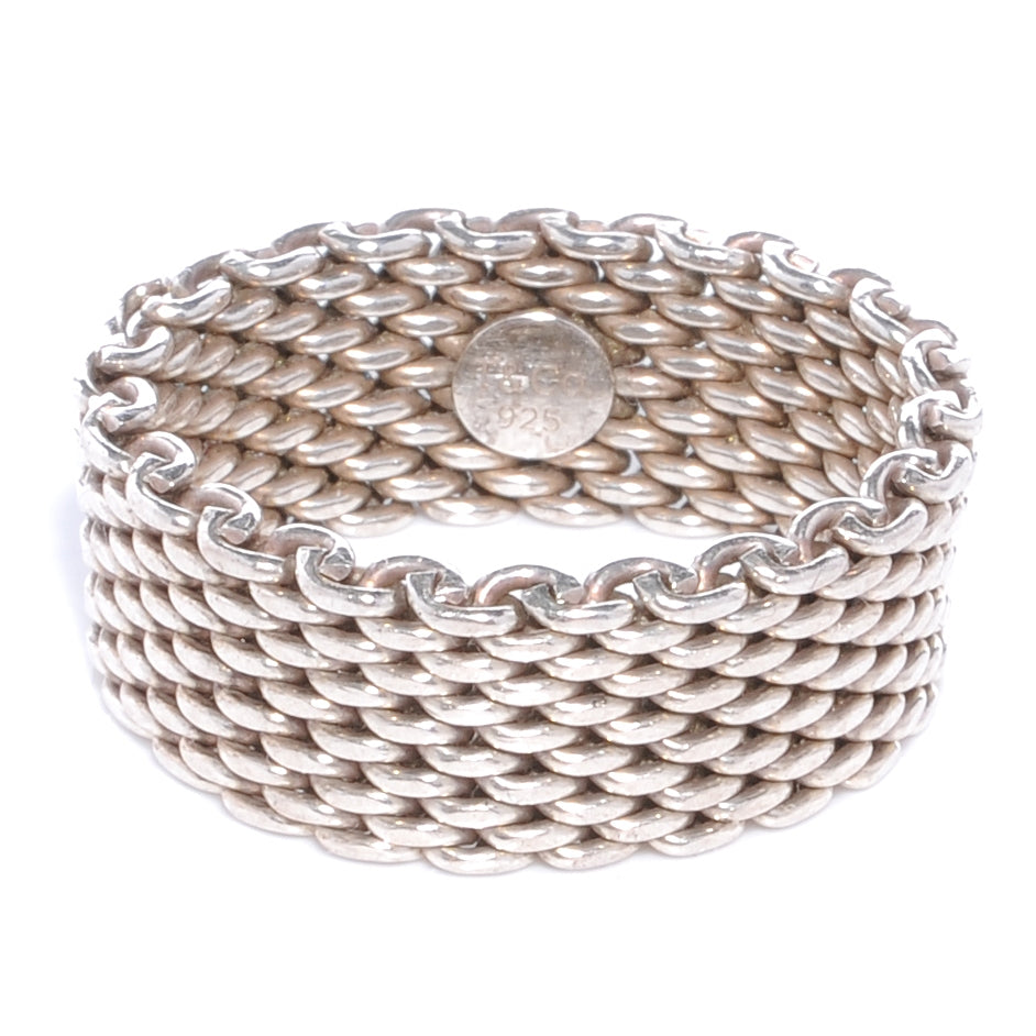 Tiffany Sterling Silver Mesh Somerset Ring 11 1 of 4