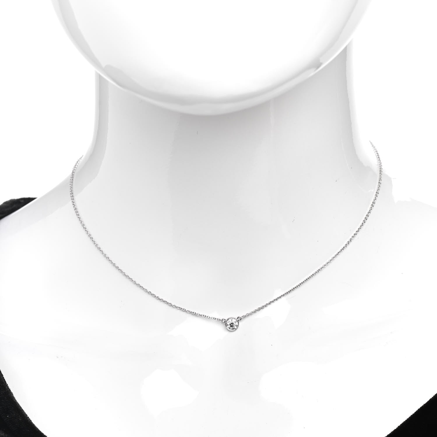 Tiffany Platinum Diamond .30ct Elsa Peretti Diamonds by the Yard Pendant Necklace 2 of 4