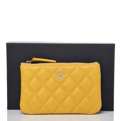 Chanel Caviar Quilted Small Cosmetic Case Yellow 8 of 8