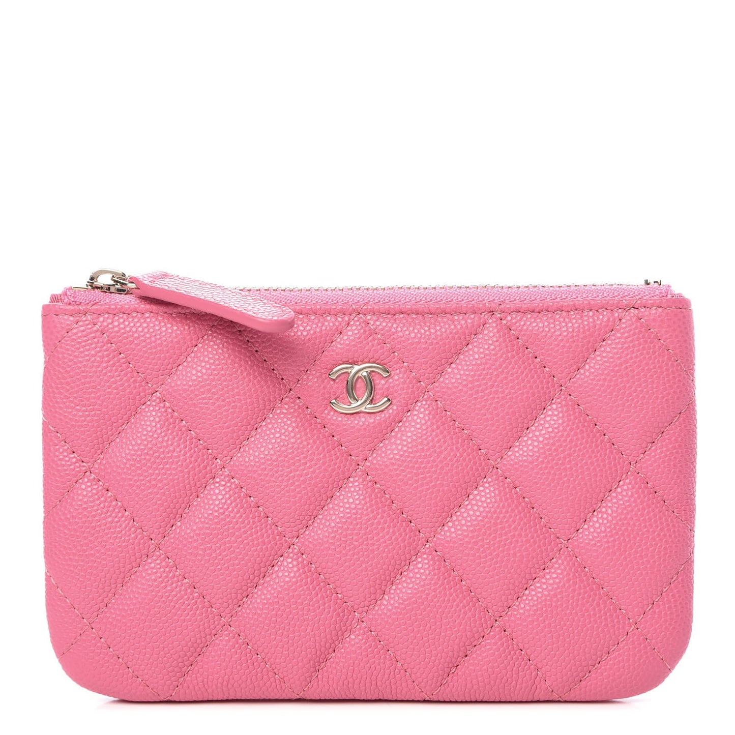 Caviar Quilted Small Cosmetic Case Pink