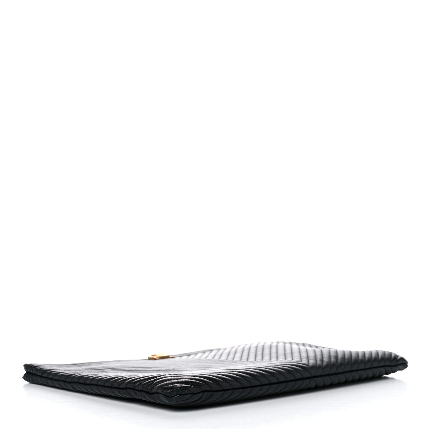 Calfskin Chevron Medium Boy Cosmetic Case Black