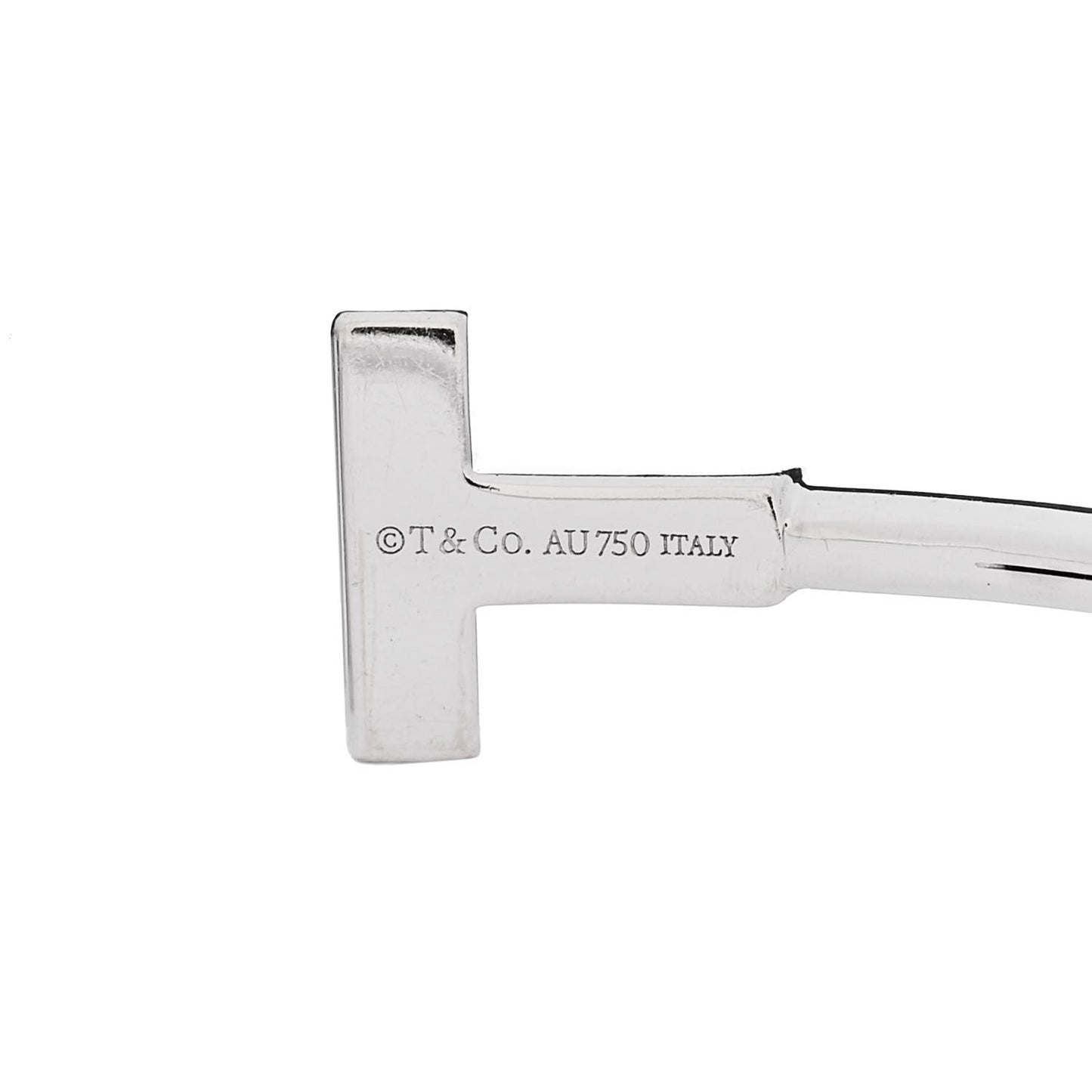 18K White Gold Diamond T Wire Bracelet