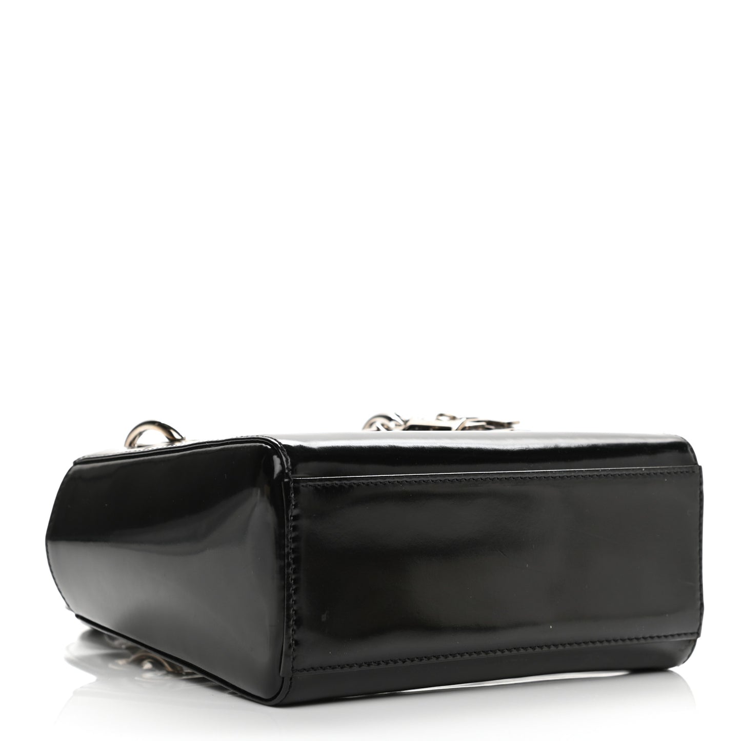 Glazed Calfskin Mini Lady Dior Black