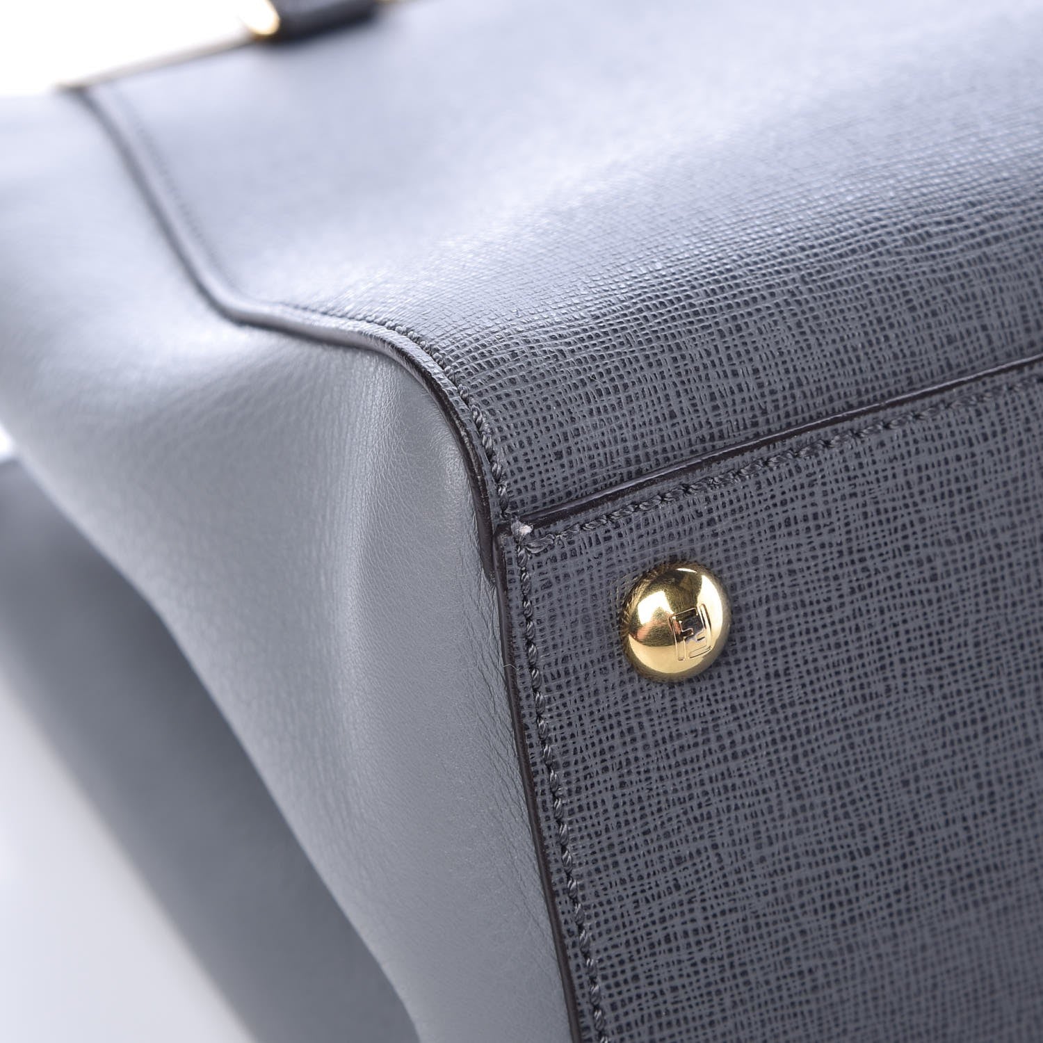 Fendi Vitello Elite Petite 2Jours Tote Grigio Grigio Chiaro 9 of 9