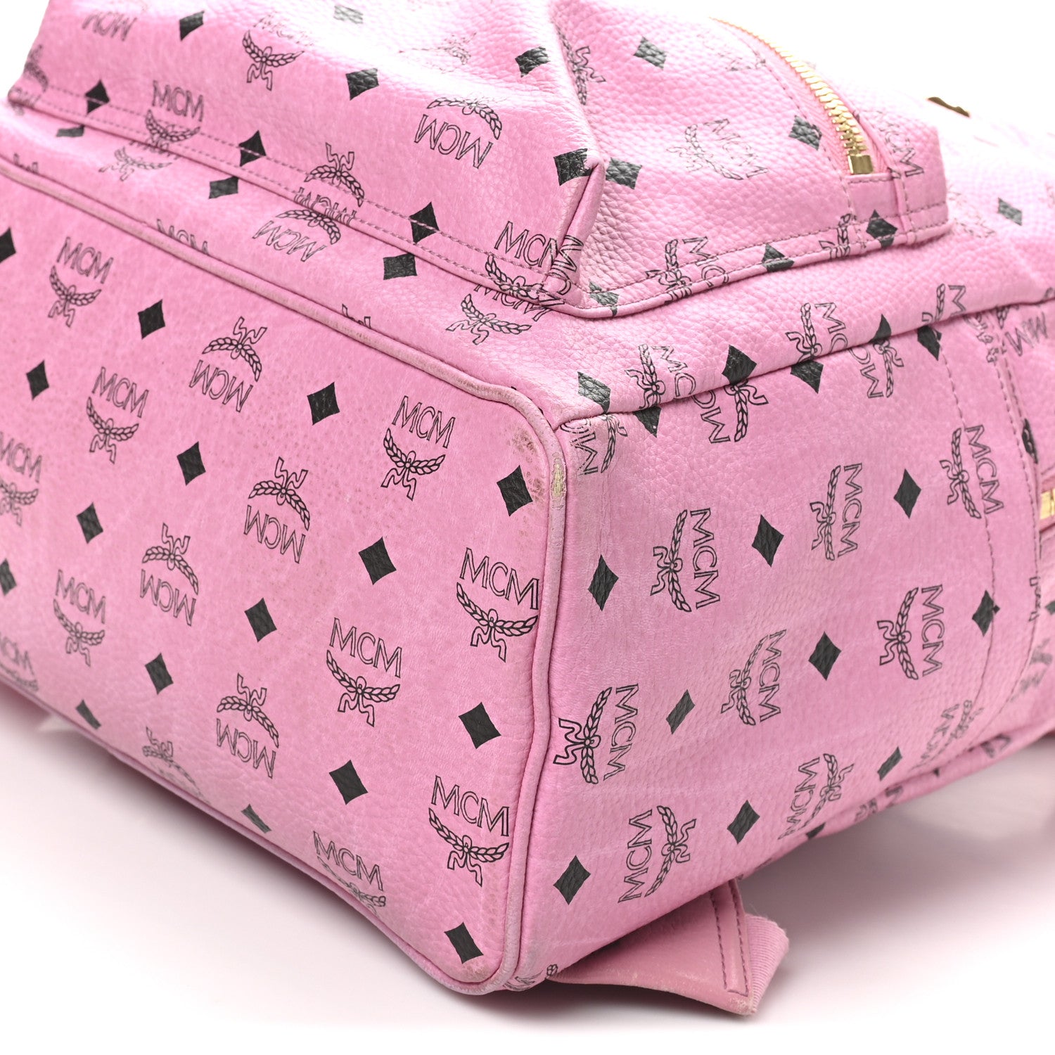 MCM Visetos Medium Sprinkle Stud Stark Backpack Pink 9 of 9