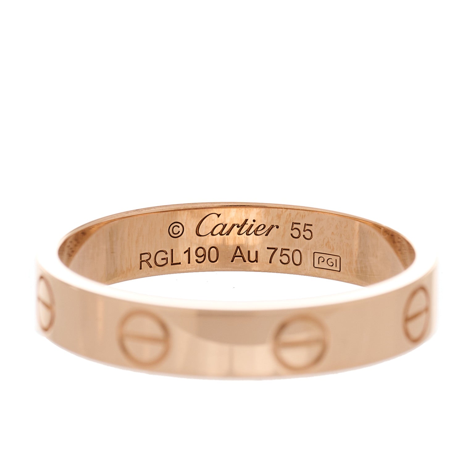 Cartier 18K Pink Gold 3.5mm LOVE Wedding Band Ring 55 7.25 4 of 5