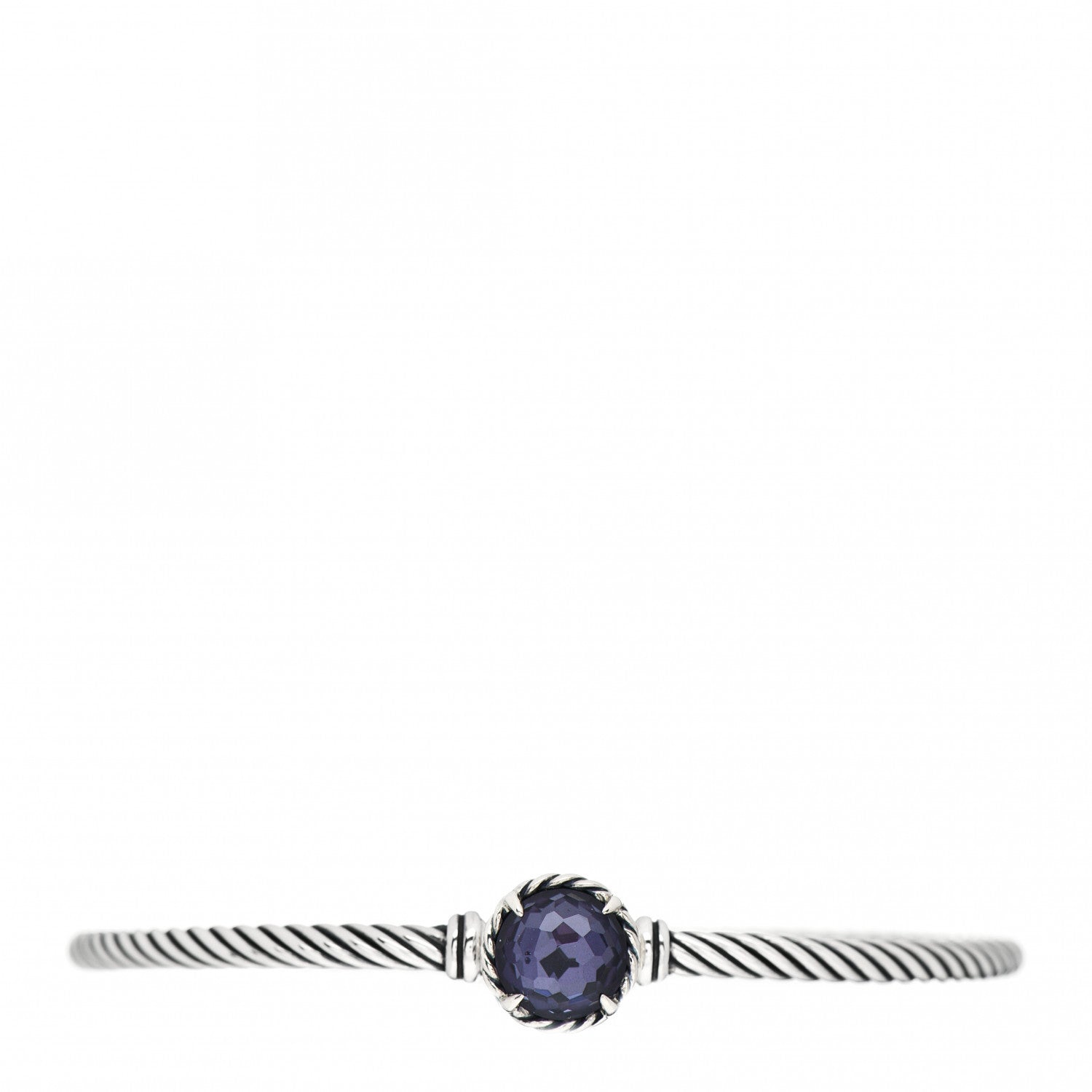 David Yurman Sterling Silver Black Orchid 3mm Chatelaine Bracelet 1 of 4