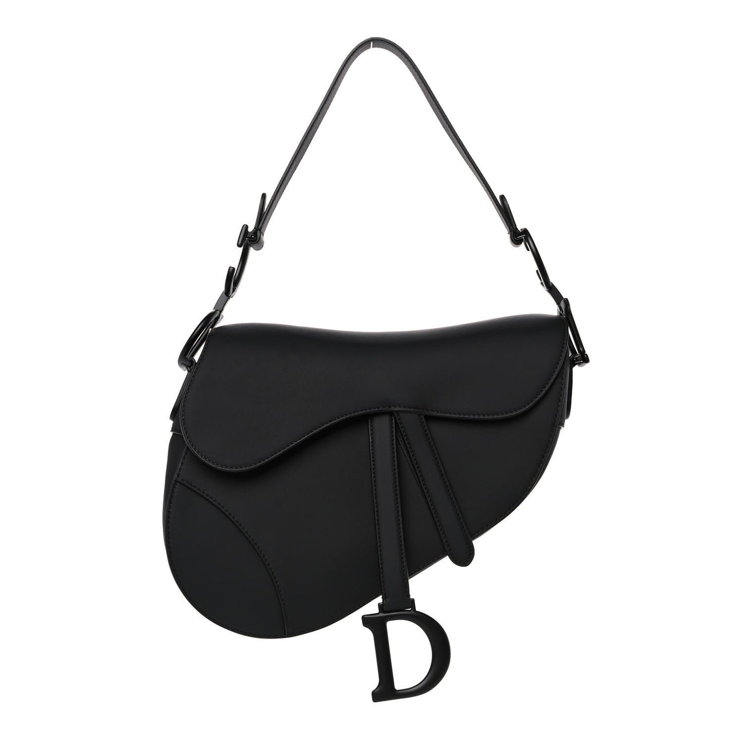 Ultra Matte Calfskin Saddle Bag Black