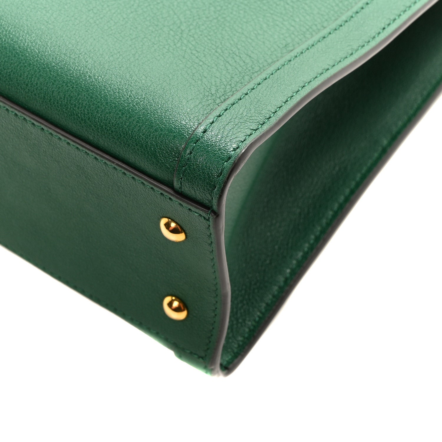 Gucci Wonka Grain Calfskin Small Diana Tote Bag Green Yellow Fluo 10 of 11