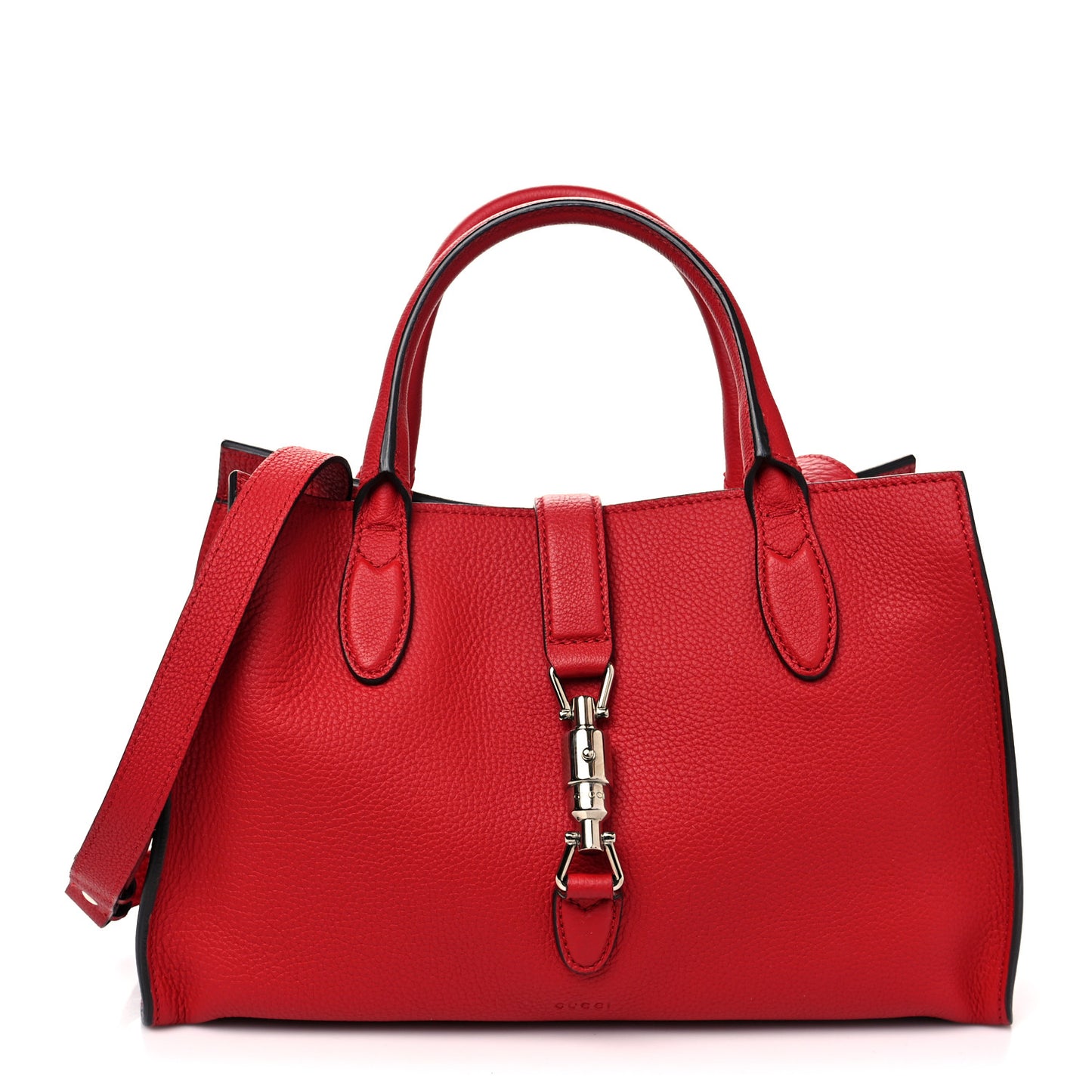 Soft Calfskin Small Jackie Top Handle Bag Hibiscus Red