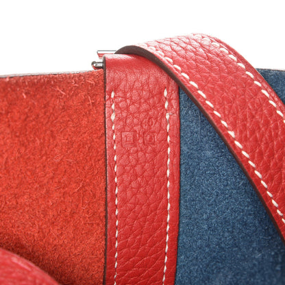 Hermes Taurillon Clemence Picotin Lock 26 GM Rouge Casaque Bleu Thalassa 7 of 8