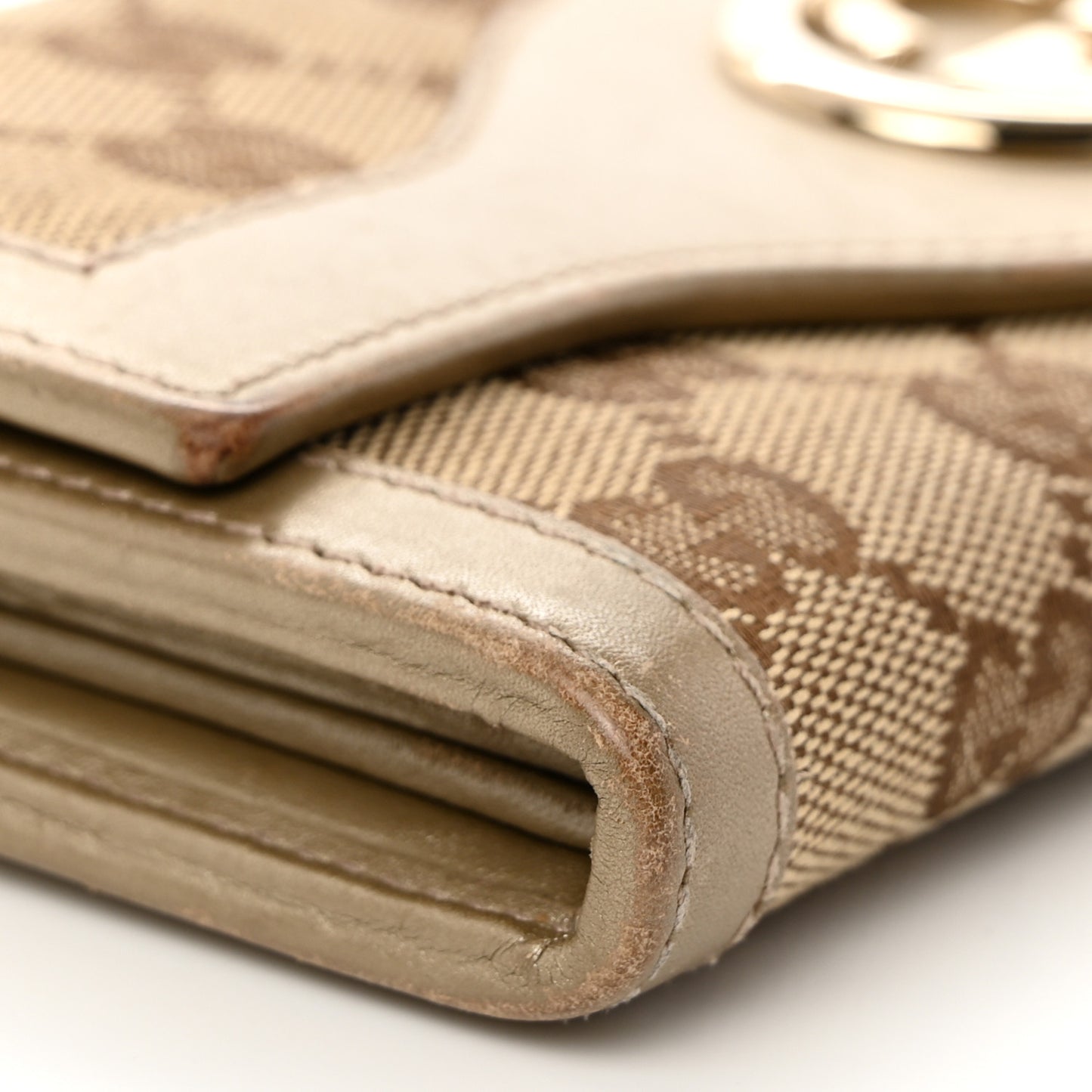 Monogram Margaux Calfskin Sukey Continental Organizer Wallet Beige Ebony Gold