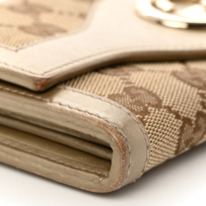 Gucci Monogram Margaux Calfskin Sukey Continental Organizer Wallet Beige Ebony Gold 9 of 12