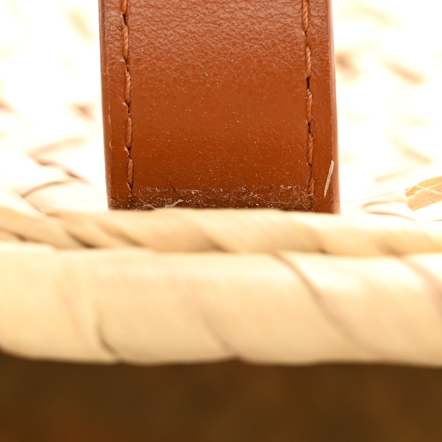 Raffia Smooth Calfskin Medium Sense Basket Caramel