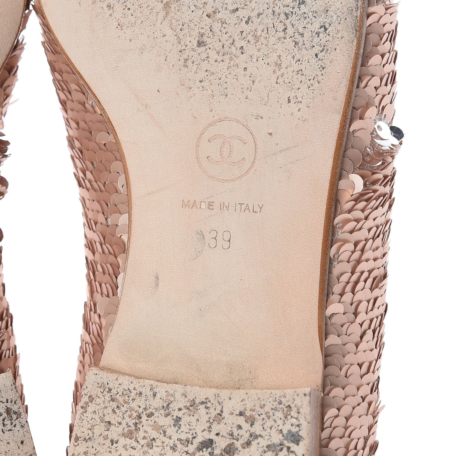 Chanel Sequin CC Moccasin Loafers 39 Pink 8 of 16