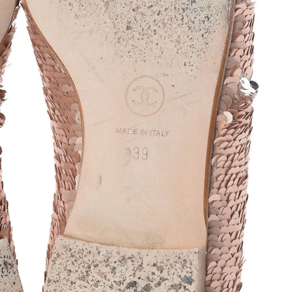 Chanel Sequin CC Moccasin Loafers 39 Pink 8 of 16