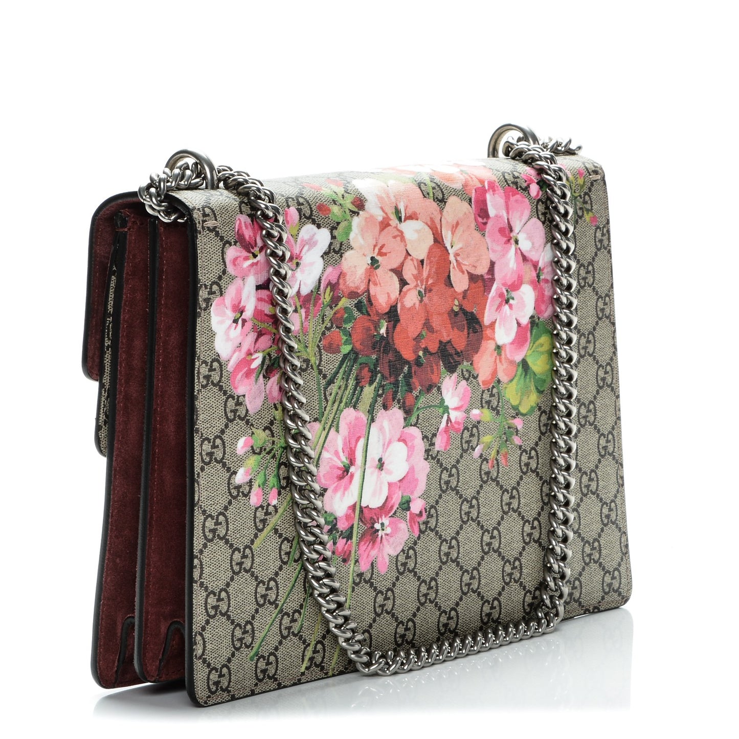 GG Supreme Monogram Blooms Medium Dionysus Shoulder Bag Beige Multicolor Dry Rose