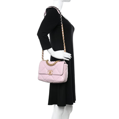 Chanel Lambskin Quilted Medium Chanel 19 Flap Light Pink 2 of 9