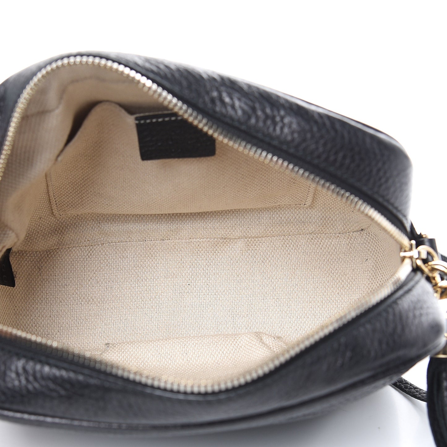 Pebbled Calfskin Small Soho Disco Bag Black