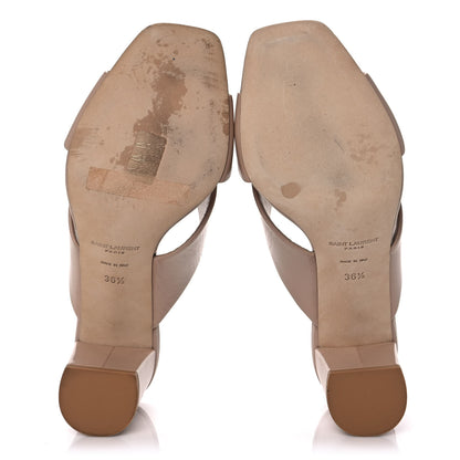 Saint Laurent Calfskin LouLou 70 Mules 36.5 Nude 5 of 9