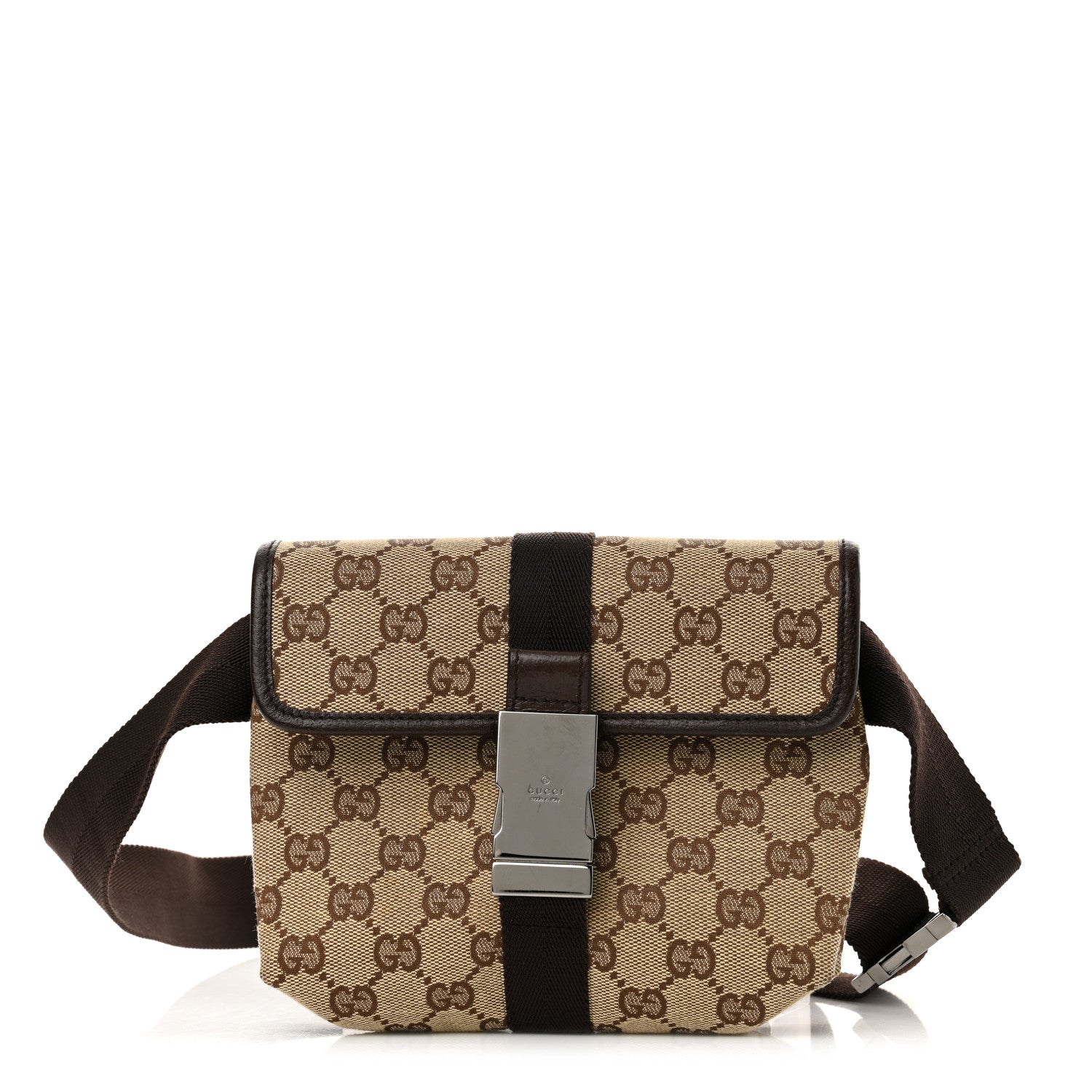 Gucci Monogram Waist Pouch Bag Dark Brown 1 of 13